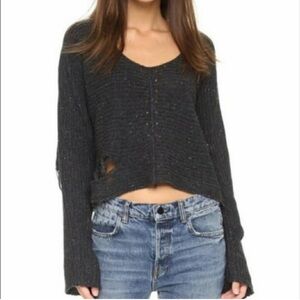 Wildfox Cropped Destroyed Sweater